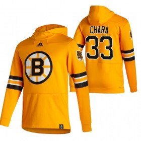 Herren Boston Bruins Zdeno Chara 33 2020-2021 Reverse Retro Pullover Hooded Sweatshirt